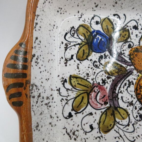 Demitasse Set F.I.C. Deruta Italy Cups Tray Majolica Floral Terracotta Tin Glaze - Picture 14 of 16